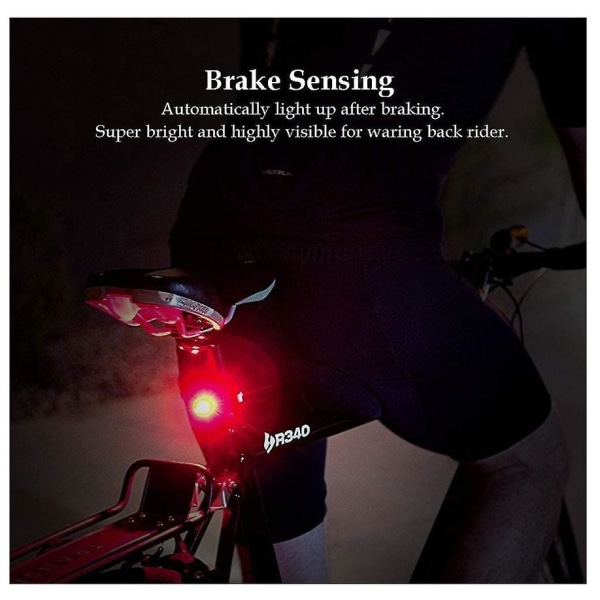 Smart bakljus för cykel bak, automatisk på/av Brake Sensing Bicycle Li