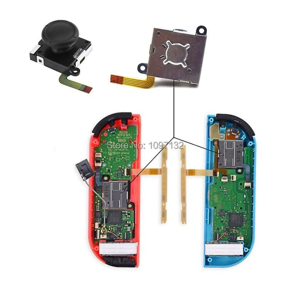 Nintend switch 3d analog för joycon joystick tumspakar sensorbyte tillbehör för joy con styrenhetshus 1 joystick7