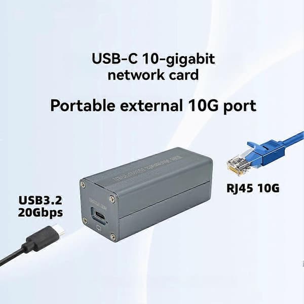 10G Ethernet-kort USB3.2 RTL8159-chip Eksternt USB-C 10 Gigabit Ethernet-kort til Thunderbolt/USB4/3.2/3.0