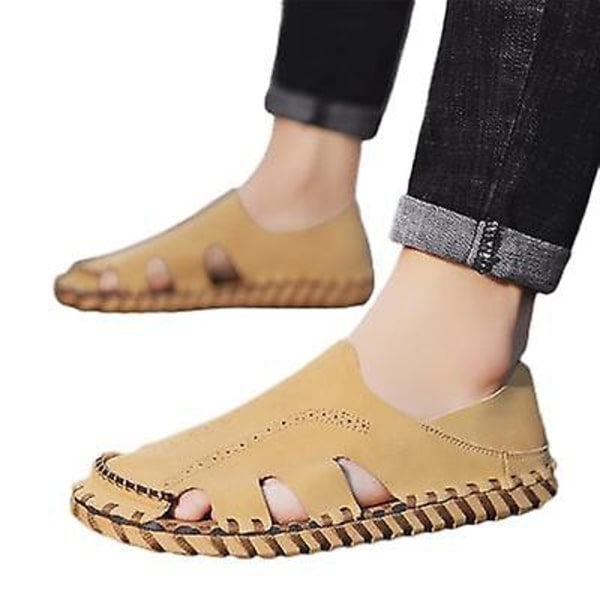 Herr Casual Sandaler Läder Strandskor Baotou apricot 41