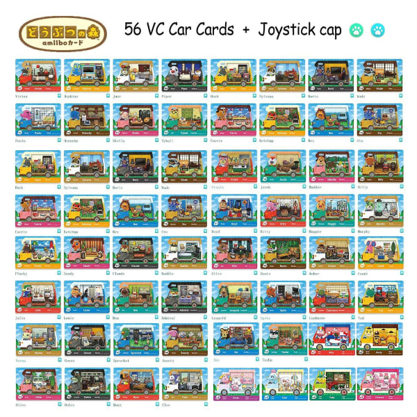 56 kort Animal Crossing Game Card Rv Car