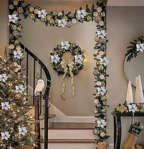 [LCS]15 st konstgjorda julblommor julgransprydnader