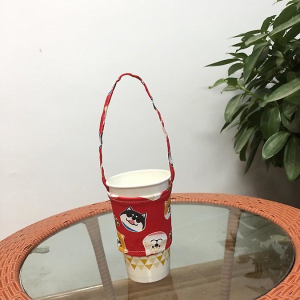 Japansk Hefeng Chaigou Hundhuvud Mjölkte set Härlig tecknad set Handhållen kopppåse Dryck Bärbar gules