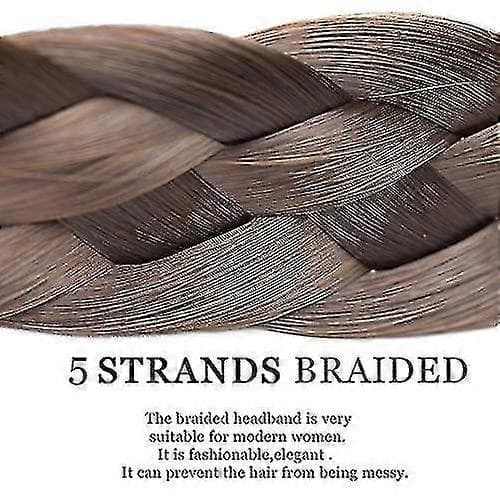 Sego flätade hårbandsextensions flätor hårförlängningar justerbart pannband elastiskt stretchhårstycke skönhetstillbehör för kvinnor silver-grey small