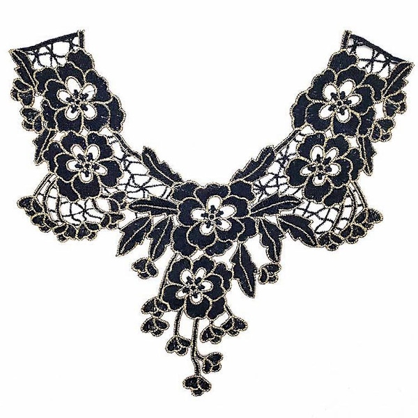 Blomblad Spets Falsk Krage Broderi Avtagbar Blus 3d H
