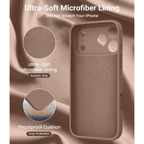 [LCS] Liquid Silicone Case for iPhone 17 Pro Max - Light Brown & MagSafe Compatible iPhone 17 Pro Max iPhone 17 Pro Max marron clair