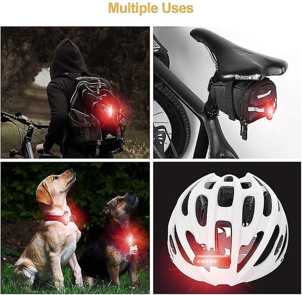 [LCS]2 stk. USB oppladbart LED sykkelbaklys red light