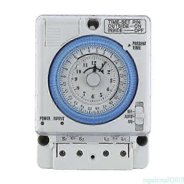 TB-388 Rektangulär brytartimer, inget batteri krävs, 15 minuter / 96 gånger white