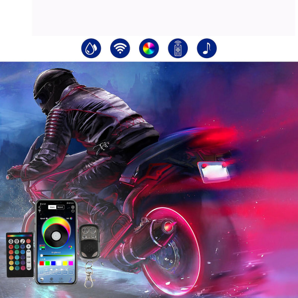 Motorcykel RGB LED Glow Neon Strip Ljus