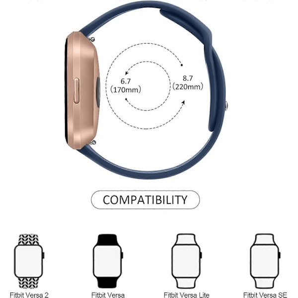 [LCS] Remme til Fitbit Versa 2 Remme, Klassisk Silikone Justerbar Erstatningsrem til Fitbit Versa 2/Fitbit Versa Lite/Fitbit Versa Color 2