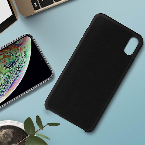 Apple iPhone XS Max Silikon Semi-rigid Deksel, Soft Touch Matt Finish - Svart(Svart)