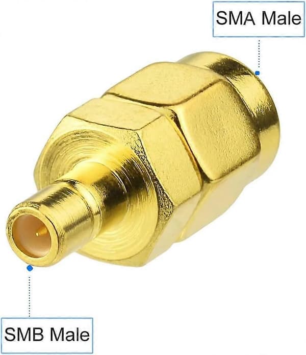 4 stykker SMA til SMB adapterkit, SMA adapter hun til SMB han antennestikkonverter, bilantenneadapter SMA til SMB