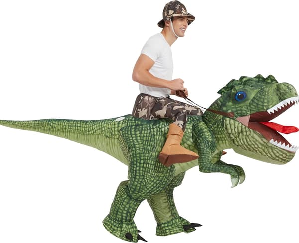 [LCS]Uppblåsbar kostym dinosaurieridande T Rex luftblåsning rolig fest