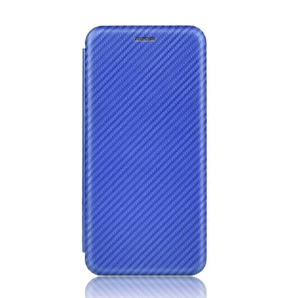 [LCS]Kolfibertextur Horisontellt Flip TPU + PC + PU Läderfodral med kortplats för BlackBerry KEY2 Blue