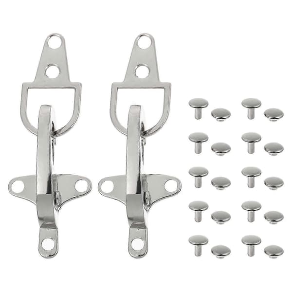 [LCS] Interlock metallspenner 4 par til kåper hummerlås Silver 5.00X2.70X1.50CM