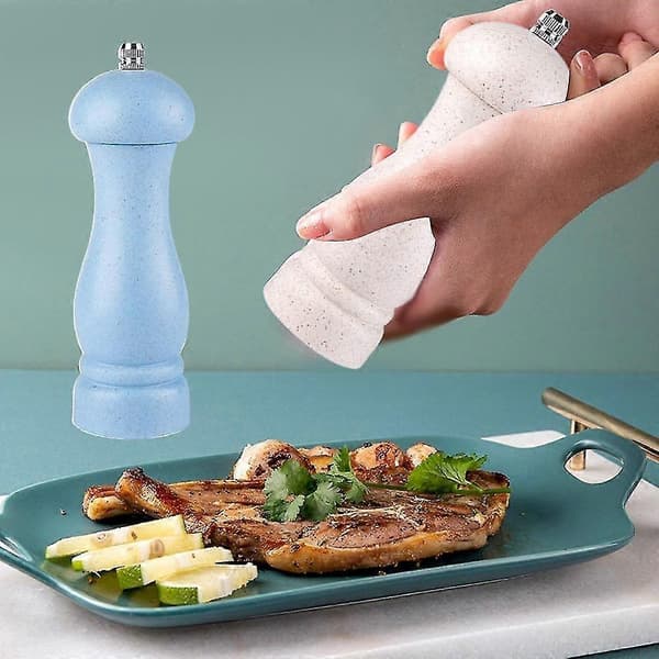 [LCS] Høykvalitets salt- og pepperkvern i eiketre, justerbar grovhet og påfyllbar Off-white light