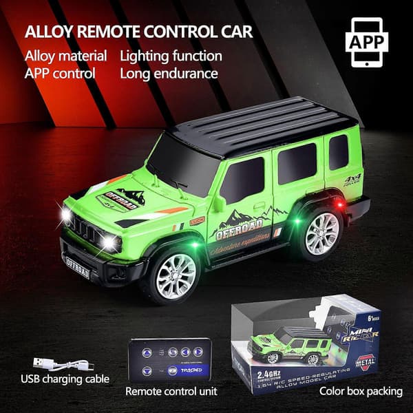 [LCS]1 : 64 Mini RC Driftbil Legering Lastebil Fjernkontroll Terrengkjøretøy Appkontroll blue