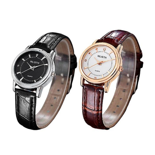 Parure ure i læder, quartzur, armbåndsure, fødselsdagsgave, afslappede ure Brown white