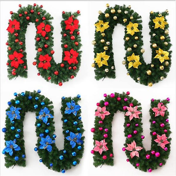 Juleguirlande med lys til julebryllupsfestdekoration Red