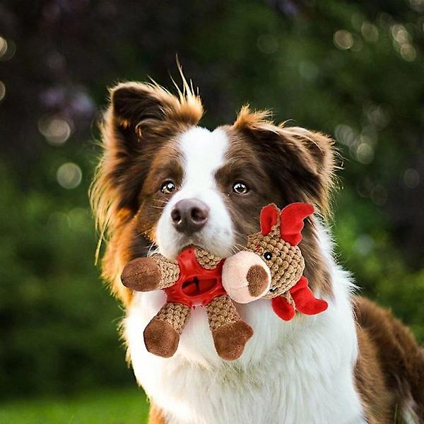 Jul Bit Ljud Söt Jultomte Älg Plyschleksak För Hund Interaktiv Elk