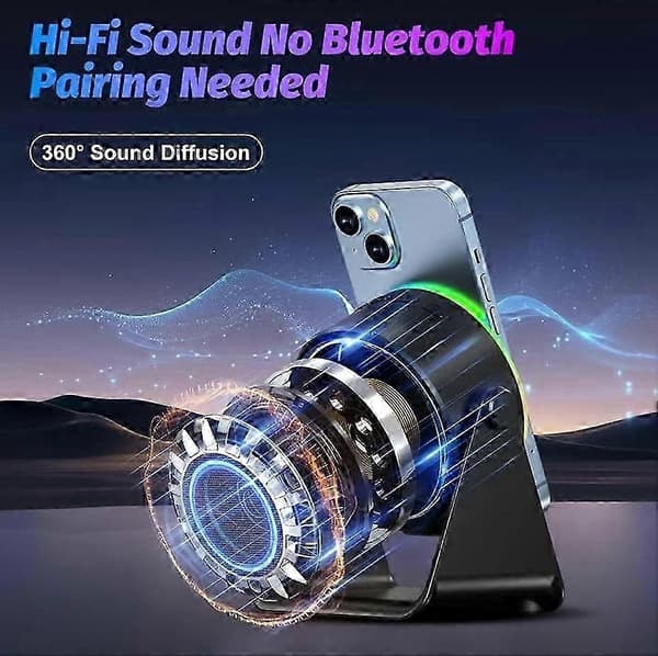 [LCS]Bluetooth-högtalartillbehör med 360 rotation och 4-i-1-design Black