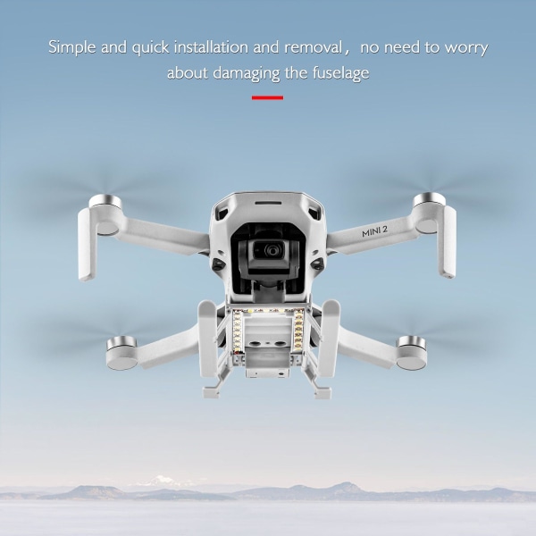 Mini 2 landningsställ hopfällbar led-lampa light landing skid kit utökad expansion för dji mavic mini / mini 2 drone