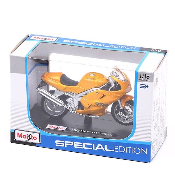 Maisto 1/18 mittakaavan lasten Triumph Daytona 955i moottoripyörämalli painevaletut ja leluajoneuvot Tour Sport -pyörän replikat pojille kulta