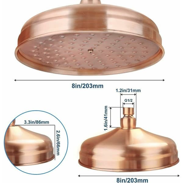 [LCS] Kobber brusehoved 8\" diameter fast højtryks brusehoved