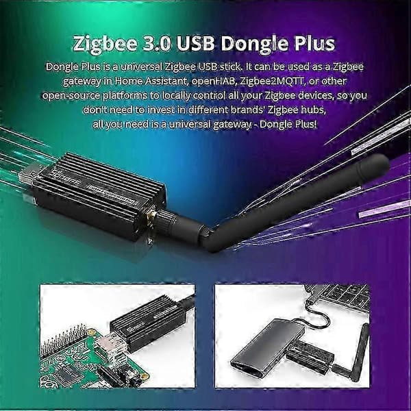 SONOFF Zigbee 3.0 USB Dongle Plus ZBdongle-E USB-dongle i aluminiumskasse kompatibel med Home Assistant, openHAB, Zigbee2MQTT 26s