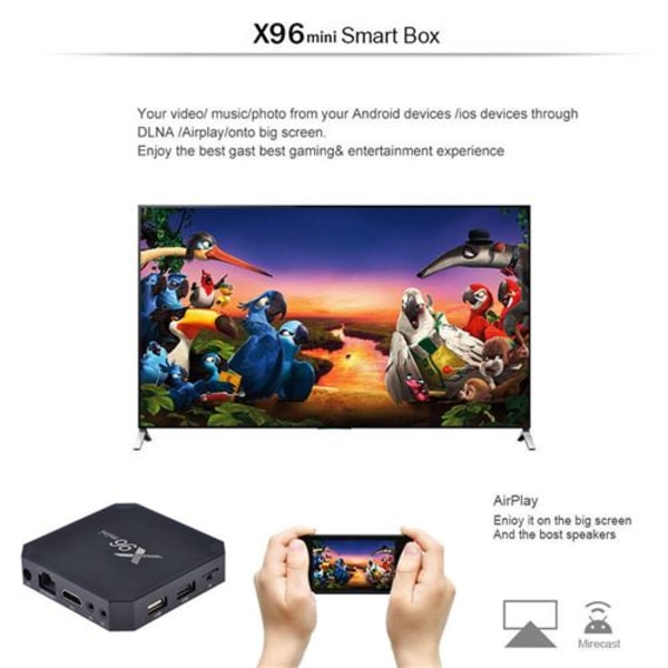 X96 Mini Quad Core WIFI 1GB 8GB Android Multimedieafspiller TV Boks