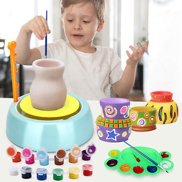 Keramiikkapyöräsarja lapsille, käsintehty taiteilija, maalaa keramiikkastudio, keraaminen kone, opettavainen 8 Blocks Of Clay