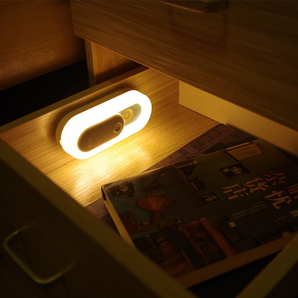 Gul) 0.5W Intelligent Mänsklig Kropp LED Induktionslampa USB Re,ZQKLA