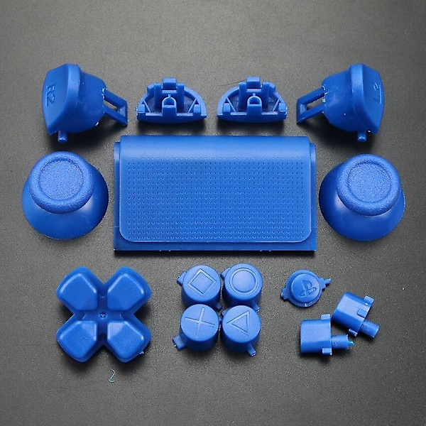 Yuxi komplett set joysticks dpad r1 l1 r2 l2 riktningsknapp abxy knappar jds 040 jds-040 Kompatibel med Sony PS4 Pro Slim-handkontroll Blue