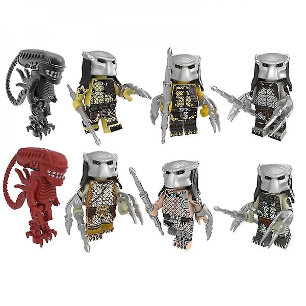 8 stk. Predator Alien Samlede Byggeklods Minifigurer Pædagogisk Børnelegetøj