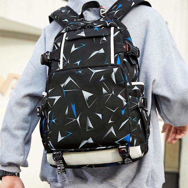 Vattentät Laptopryggsäck i Canvas med USB Blue
