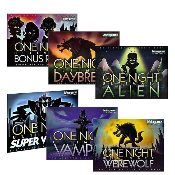 One Night Ultimate Werewolf Brädspel Roligt Family Daybreak kortspel alien