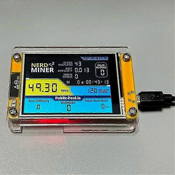 2025 Ny Nerdminer V3 2,8-tommer BTC Solo Lottery Nerd Miner Crypto