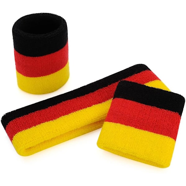 Sports Svetteabsorberende Armbånd i Bomull Red yellow black