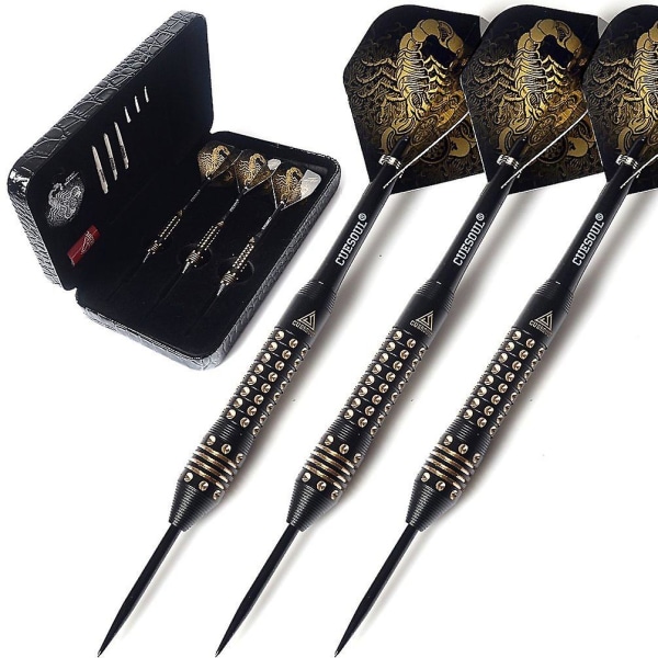 Steel Tip Dart Set 24g med Deluxe Pu Dart- case - Black Scorpion Series