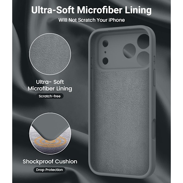 [LCS] Magsafe Compatible Ultra-Thin Case for iPhone 17 Air - Soft Silicone iPhone 17 A iPhone 17 Air Gris anthracite