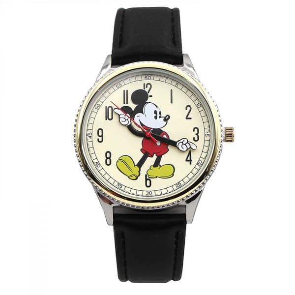 [LCS] Mickey Mouse Retro Art Watch Sort og Guld Analog Ur