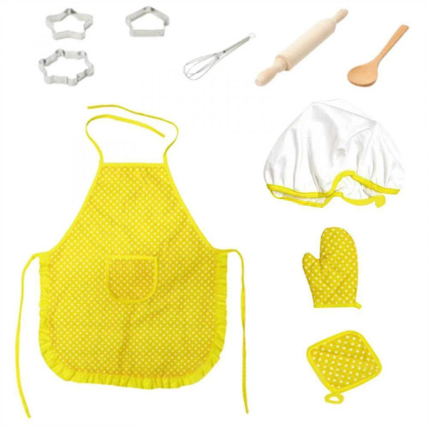 [LCS] Förkläde och kockmössa för barn yellow
