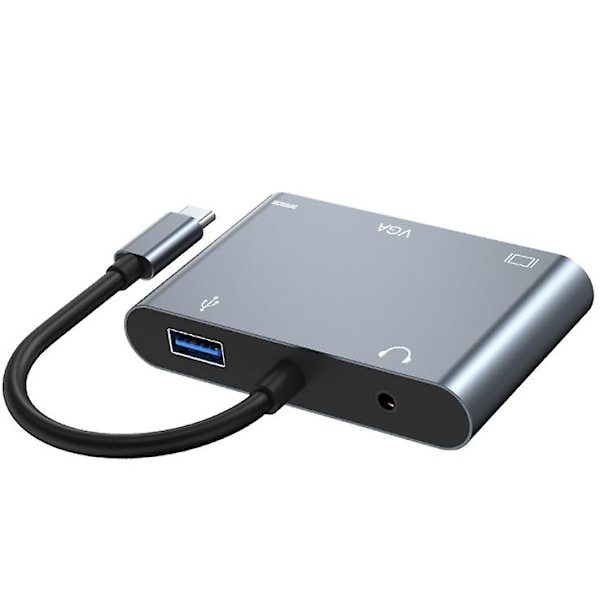 5-in-1 Type-C -telakointiasema USB-C Hub HDMI VGA 4kx2k -liitännällä Macbook-tietokoneelle