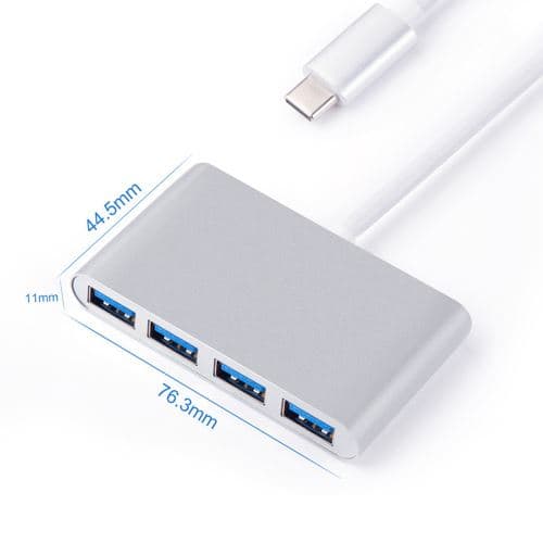 [LCS] Multiport USB 3.1 Type C til USB 3.0 4-ports Hub Adapter USB-C Alu