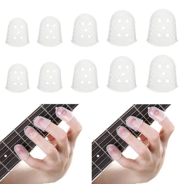 [LCS] Silikon Fingerspets Skydd Tumskydd Nål Gitarr Ukulele L