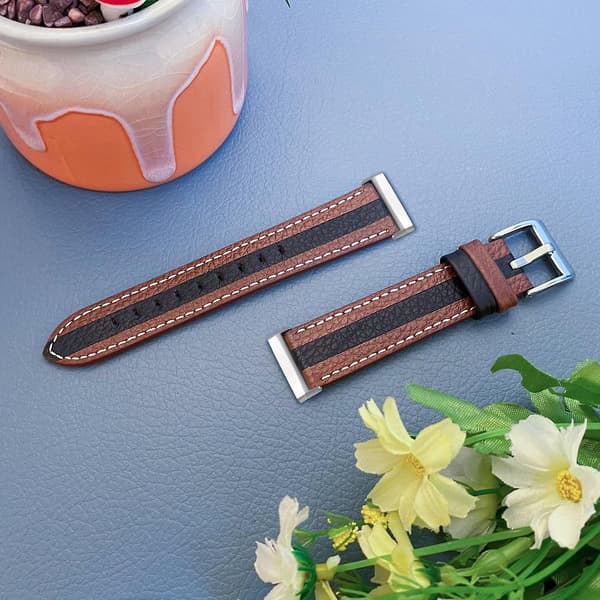 [LCS] Til Fitbit Versa 4/Sense 2 Ægte koskindslæder urrem Farvematchende urrem med spænde Multicolor Style C Fitbit Versa 4