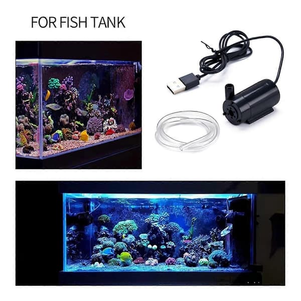 USB dränkbar pump 1m kabel DC lågspänning ultratyst mini liten vattenpump 5V dränkbar pump Black