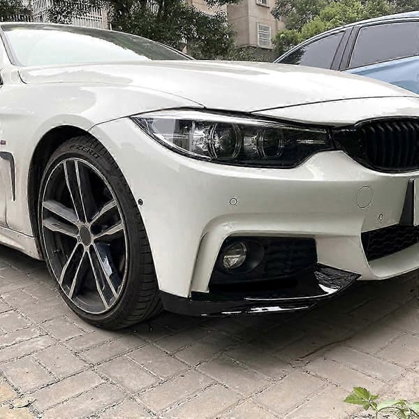 [LCS]For 4-Series F32 F33 F36 2014-2020 Front Bumper Lip Angle Diffuser Splitter Spoiler Protector Svart Bright Black