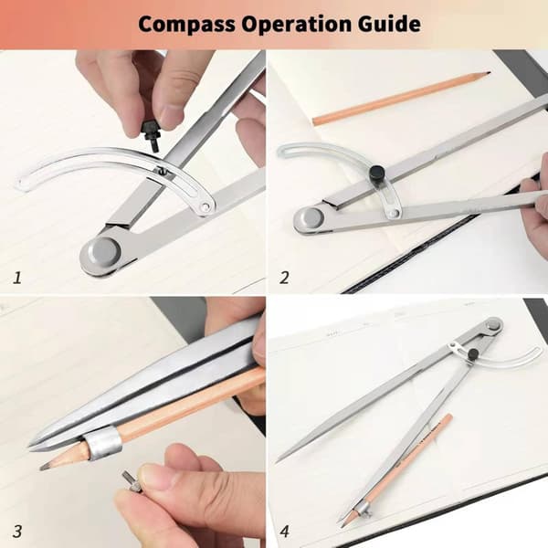 Professional Large Compass for Woodworking, 12 Inch Winged Compass, Compass for Geometry, Compass Drawing Tool