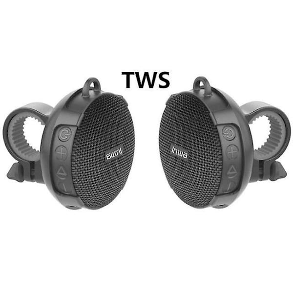 Svart bluetooth + cykelinstallation 3D stereo högtalare portabel utomhus handsfree vattentät mini